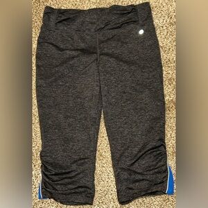 Tangerine Dark Heather Gray and Blue Women’s capris